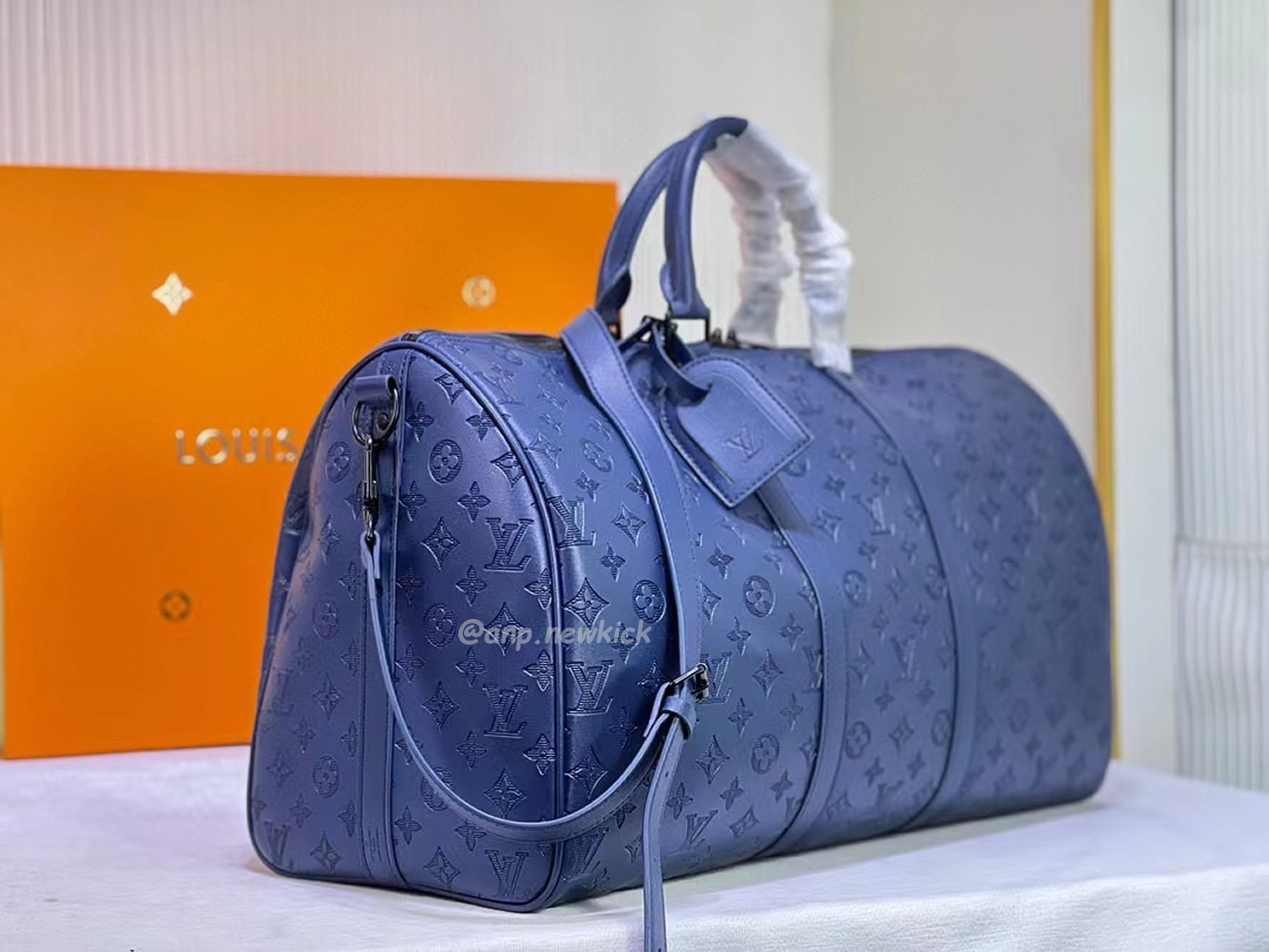 Louis Vuitton Keepall Bandouliere Monogram 50 Navy Duffel Bag (3) - www.newkick.vip